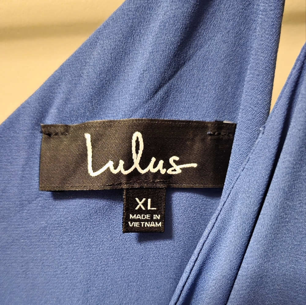 Lulu's Cornflower Blue Ruffle Wrap Midi Dress - Picture 8 of 9